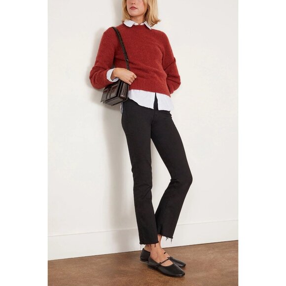 MOTHER The Hustler Ankle Fray Denim Jeans Crop Flare Boot Cut High Rise Waisted - Picture 4 of 16